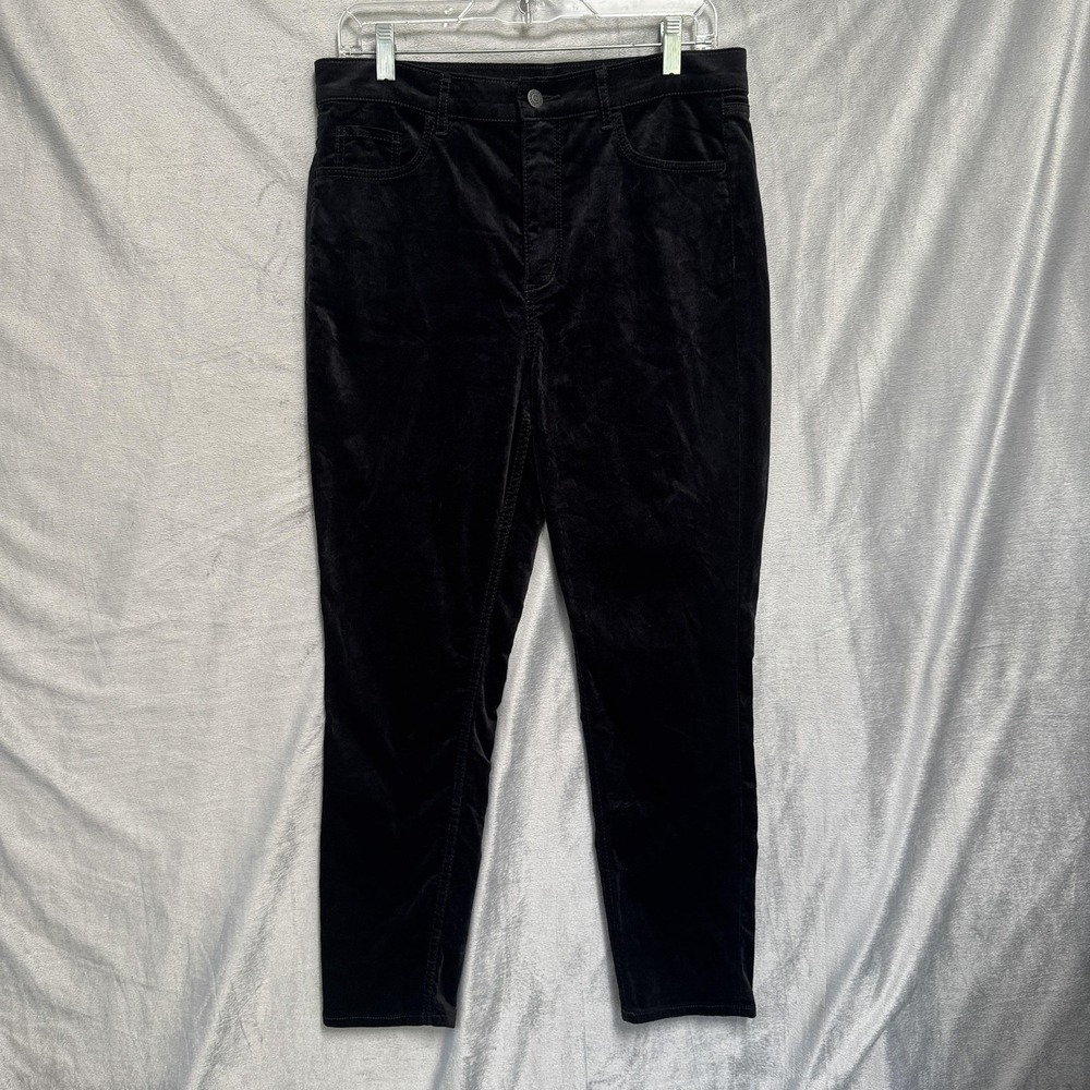 LOFT Pants Womens 12P Black Velvet Corduroy Skinny Ankle Stretch Jeans